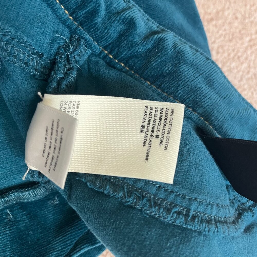 Anthropologie Pilcro High-Rise Button-Fly Skinny Corduroy Pants in Teal Size 29 - Picture 10 of 10